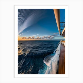 Sunset On The Deck Of A Yacht Art Print