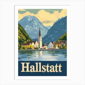 Aihrgdesign A Vintage Travel Poster Of Hallstatt Featuring Th B7f8379a 7f45 4127 8ede 782a04eaf8b5 0 Art Print