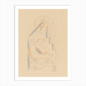 Madonna And Child In Her Lap, Mikuláš Galanda Art Print