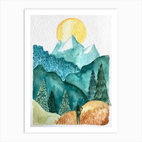 Blue Mountains Skyline Art Print