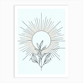 Sun With Leaves Art Print