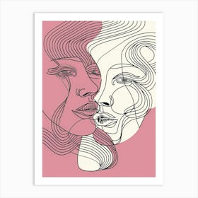 Abstract Portrait Series Pink And White 2 Art Print