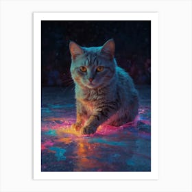 Cat On The Floor Art Print