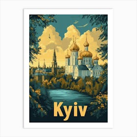 Aihrgdesign A Mid Century Modern Travel Poster For Kyiv 5 Art Print