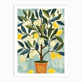Lemon Tree Flat Illustration 2 Art Print