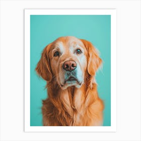 Golden Retriever Dog Portrait. Generated AI. Art Print Art Print