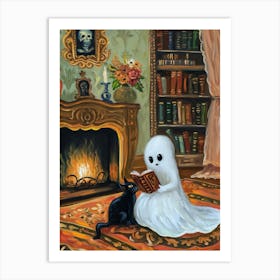 Ghost Reading A Book 10 Art Print