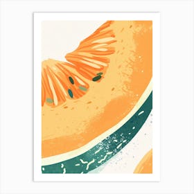 Cantaloupe Close Up Illustration 1 Art Print