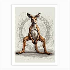 Kangaroo Yoga Art Print