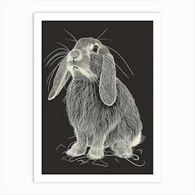 American Fuzzy Lop Rabbit Minimalist Illustration 3 Art Print