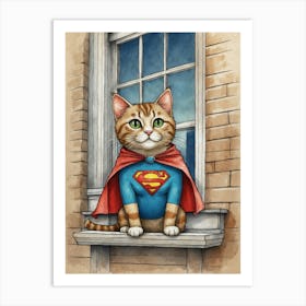 Superman Cat 1 Art Print