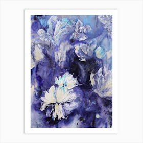 Blue And Purple Flower Painting Art Print