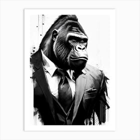 Gorilla In Suit Gorillas Graffiti Style 4 Art Print