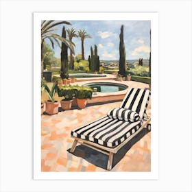 Sun Lounger By The Pool In Valencia Spain Art Print