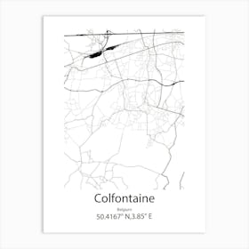 Colfontaine,Belgium Minimalist Map Art Print