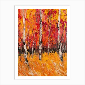 Birch Trees In Fall 1 Art Print