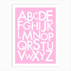 Alphabet Letters On A Pink Background Art Print