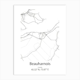 Beauharnois,Canada Minimalist Map Art Print