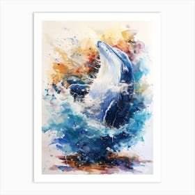 Arctic Whales Bathing 3 Art Print
