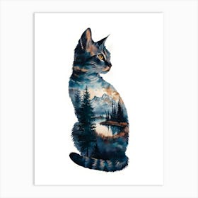 Cat In The Mountains Art Print