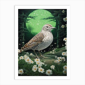 Ohara Koson Inspired Bird Painting Lark 1 Art Print