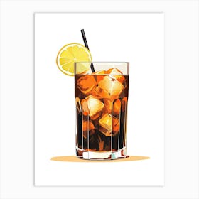 Illustration Long Island Iced Tea Floral Infusion Cocktail 2 Art Print