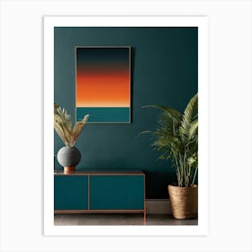 Sunset - Teal Art Print