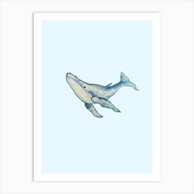 Whale Light Blue Art Print