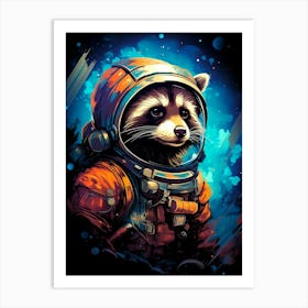 Raccoon In Space 3 Art Print
