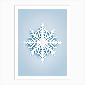 Frozen, Snowflakes, Retro Minimal 1 Art Print