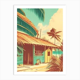 Caye Caulker Belize Vintage Sketch Tropical Destination Art Print