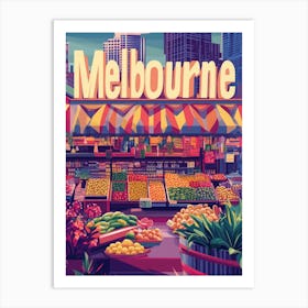 Aihrgdesign A 1970s Inspired Travel Poster For Melbourne 2 Art Print