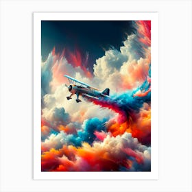 Airplane In The Clouds Art Print