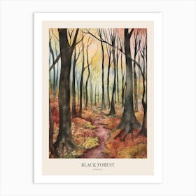 Autumn Forest Landscape Black Forest Germany 2 Poster Art Print