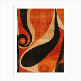 Abstract Orange Rug Art Print