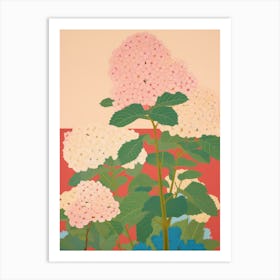 Hydrangeas Flower Big Bold Illustration 1 Art Print