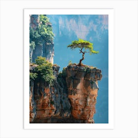 Lone Tree On The Cliff Art Print