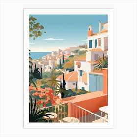 Costa Del Sol, Spain, Graphic Illustration 1 Art Print