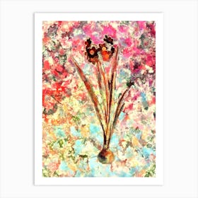 Impressionist Daffodil Botanical Painting in Blush Pink and Gold 1 Art Print