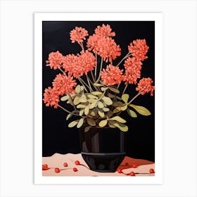 Bouquet Of Stonecrop Flowers, Autumn Fall Florals Painting 2 Art Print