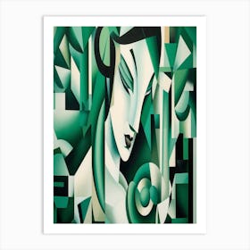 Jade Cubism Art Print