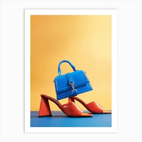 Blue Shoes And Bag Art Print