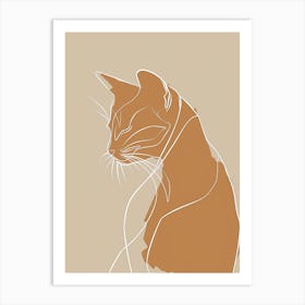 Portrait Of A Cat - Boho, Line Art Art Print