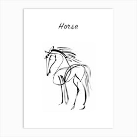 B&W Horse Poster Art Print