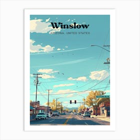 Winslow Arizona Summer Art Illustration Art Print