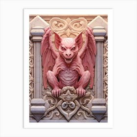 Pink Gargoyle 2 Art Print