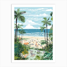 Seminyak Beach, Bali, Indonesia, Matisse And Rousseau Style 1 Art Print