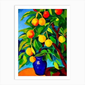 Starfruit 2 Fruit Vibrant Matisse Inspired Painting Fruit Art Print