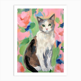 A Turkish Van Cat Painting, Impressionist Painting 7 Art Print