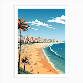 Bondi Beach, Australia, Flat Illustration 1 Art Print